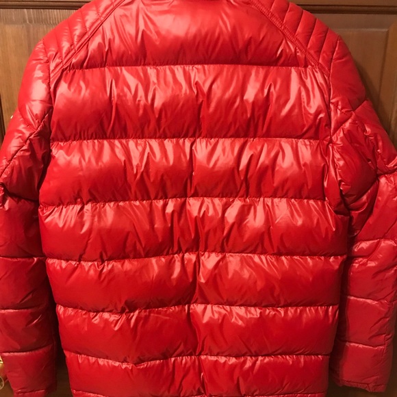 red guess bubble jacket